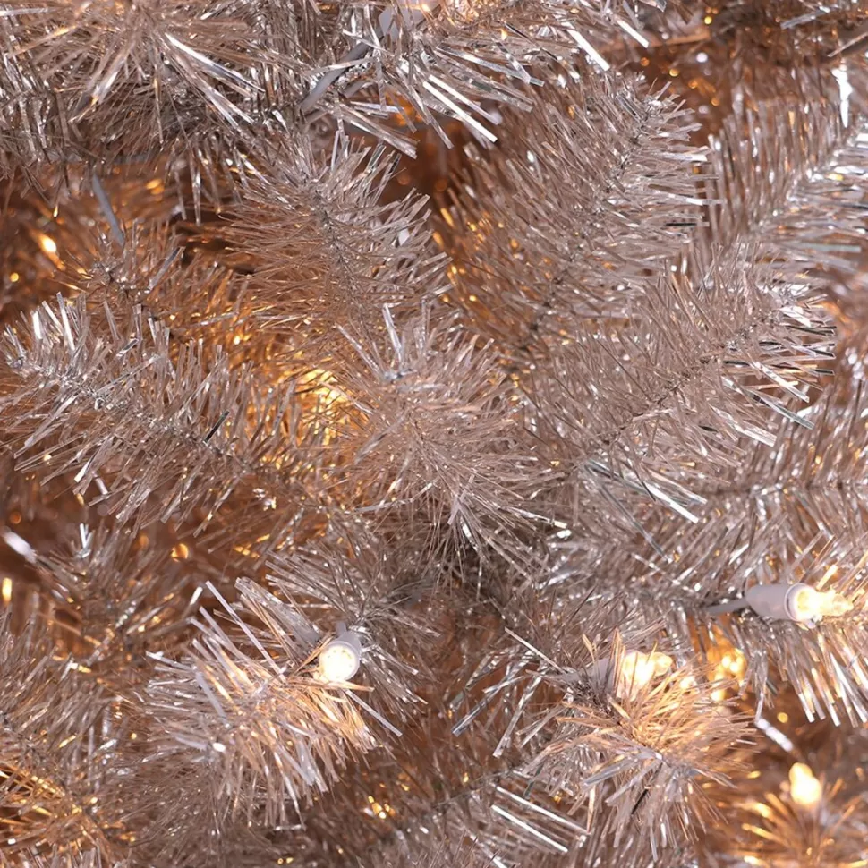 Best The Holiday Aisle 78" H Rose Gold Realistic Pine Christmas Tree With 400 Incandescent Steady/Constant Lights