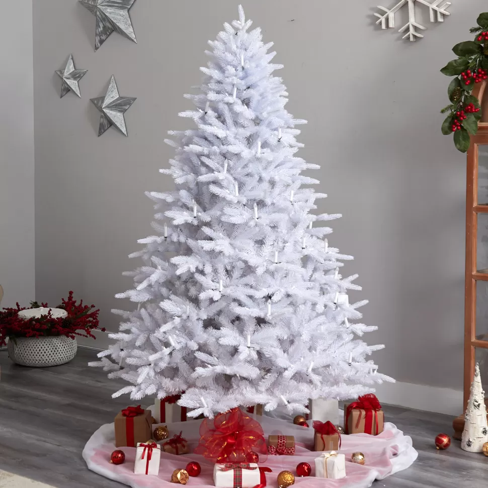 Sale The Holiday Aisle 7' 6" H White Realistic Artificial Fir Cashmere Christmas Tree With 964 Led Lights
