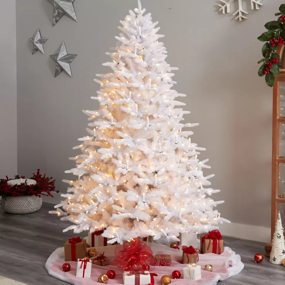 Sale The Holiday Aisle 7' 6" H White Realistic Artificial Fir Cashmere Christmas Tree With 964 Led Lights