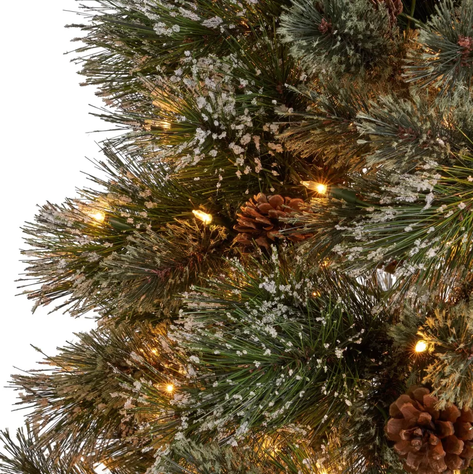Best The Holiday Aisle 7' Frosted Green Pine Artificial Christmas Tree With 900 Clear Lights