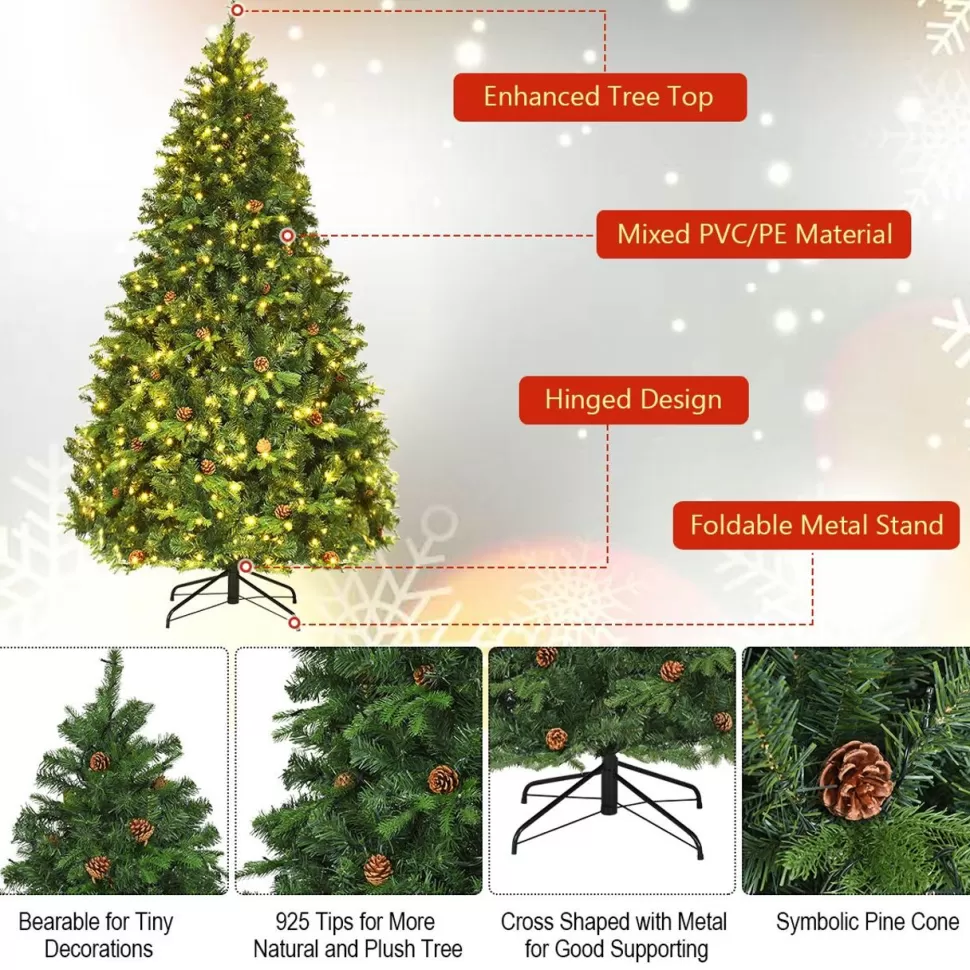 Store The Holiday Aisle 7' Green Pine Artificial Christmas Tree With 460 Single Colored Lights