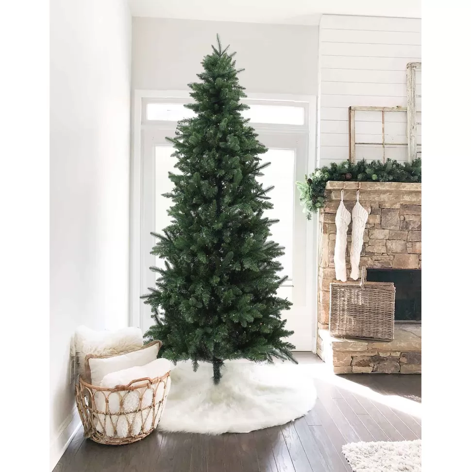 Shop The Holiday Aisle 7' H Slender Green Artificial Fir Christmas Tree With 450 Led Lights