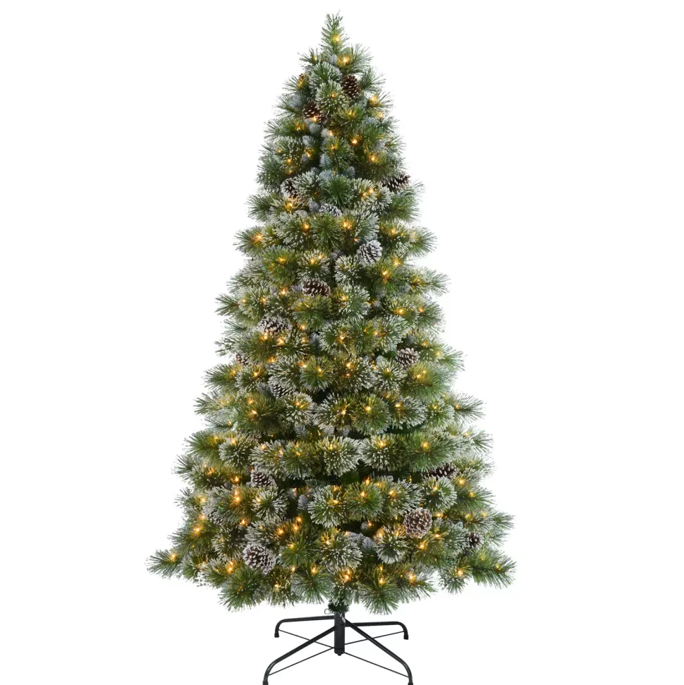 Best The Holiday Aisle 7' H Slender Green Pine Christmas Tree With 400 Lights