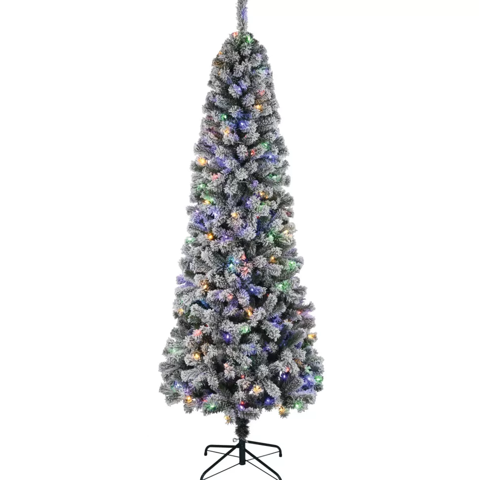 Store The Holiday Aisle 7Ft Prelit Flocked Tree With Dual Lights