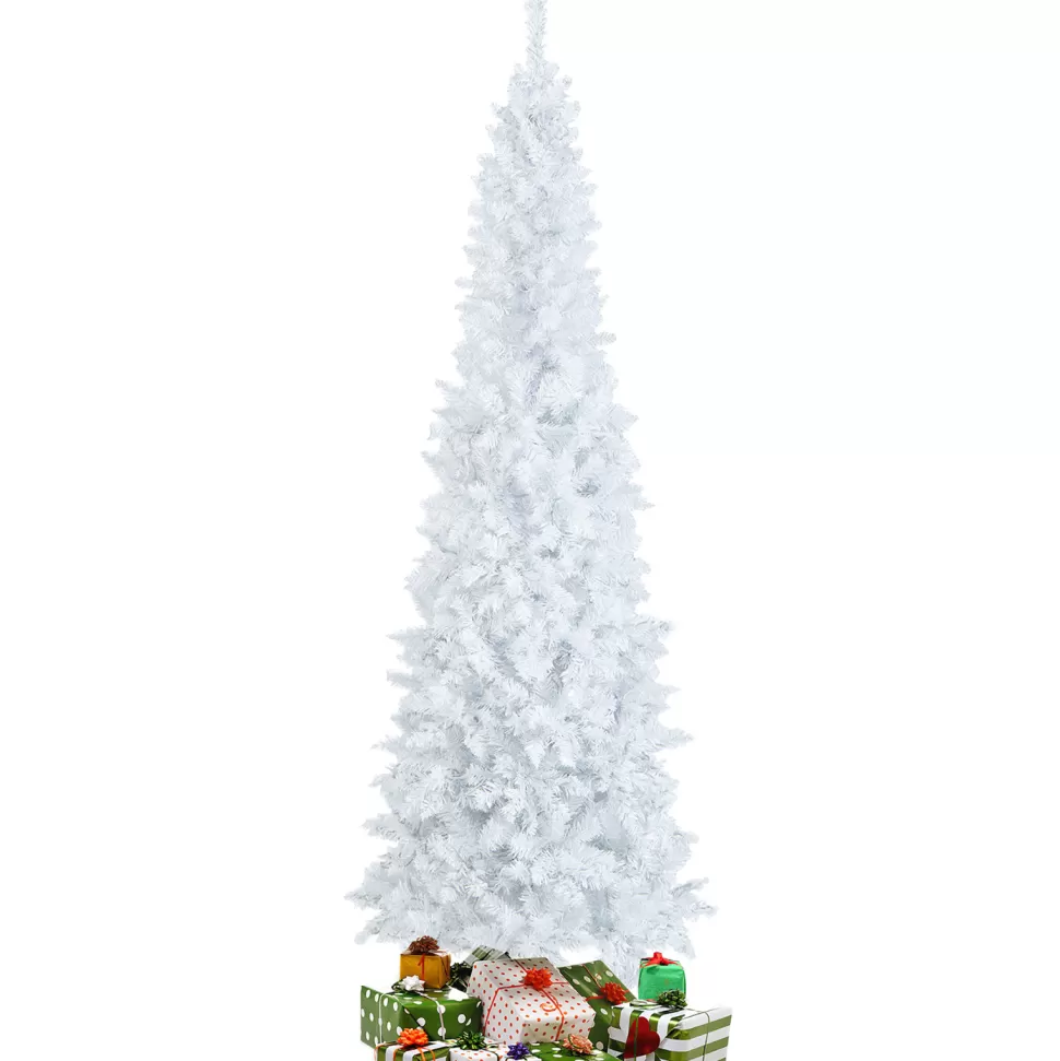 Sale The Holiday Aisle 84'' H White Artificial Hinged Christmas Tree With 300 Lights