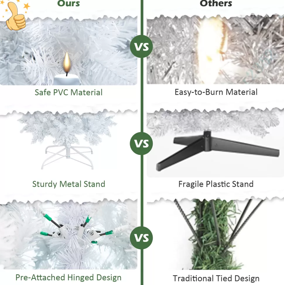 Sale The Holiday Aisle 84'' H White Artificial Hinged Christmas Tree With 300 Lights