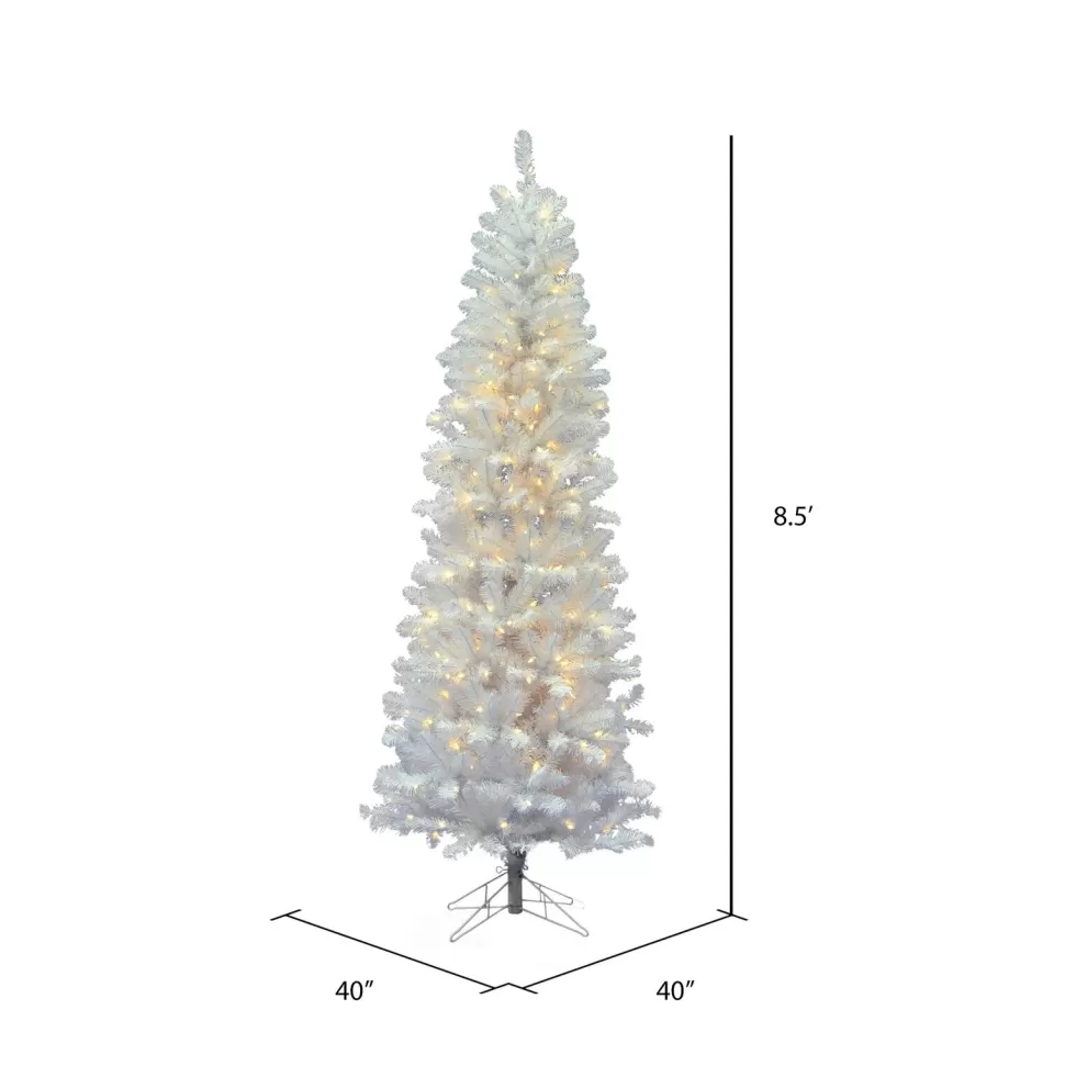 Discount The Holiday Aisle 8.5' White Pine Artificial Christmas Tree With 260 Clear Lights