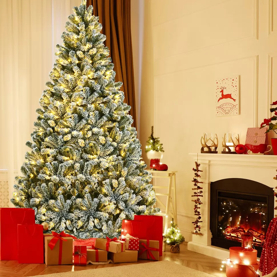 Clearance The Holiday Aisle 8' H Green Pine Flocked Christmas Tree With 650 Lights