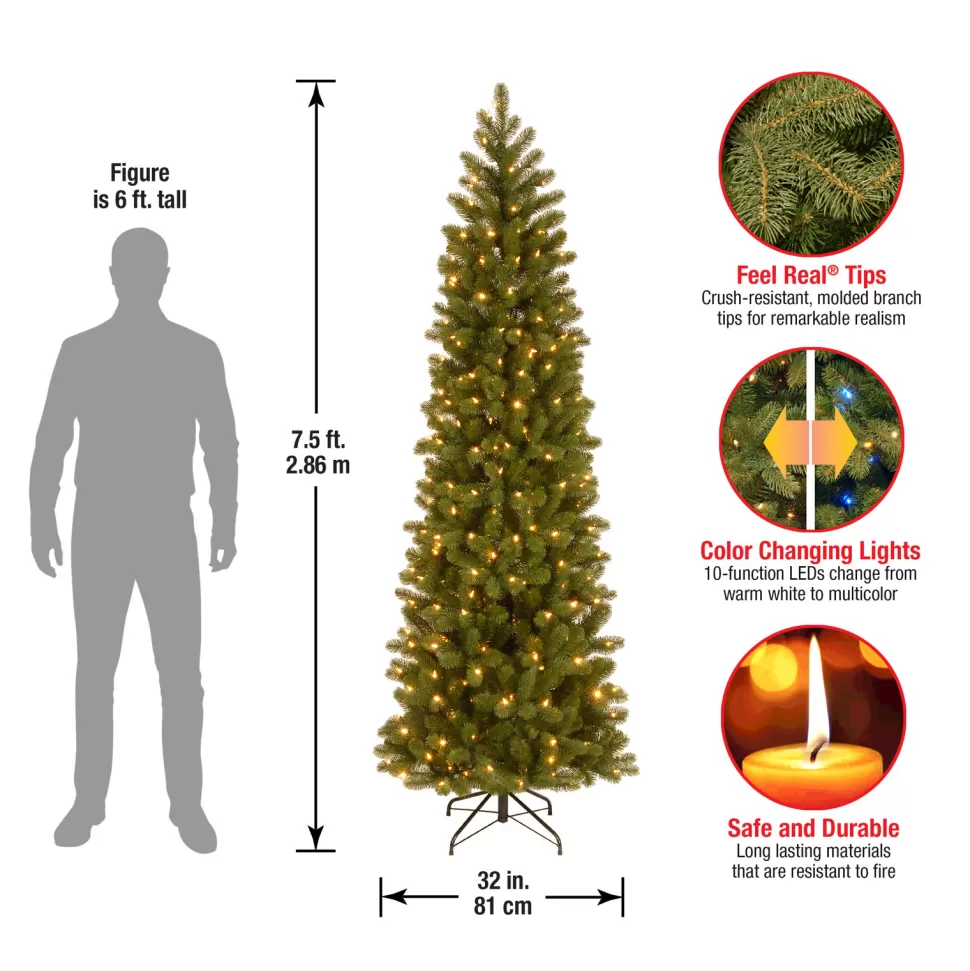 Discount Mercury Row 90' Green Fir Artificial Christmas Tree With 350 Color + Clear Lights