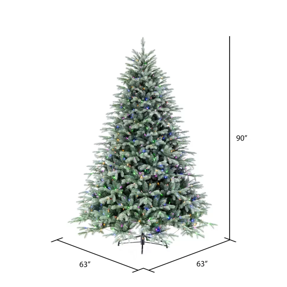 Store The Holiday Aisle 90'' H Green Realistic Spruce Christmas Tree With 750 Led Color Changing/Combination Lights