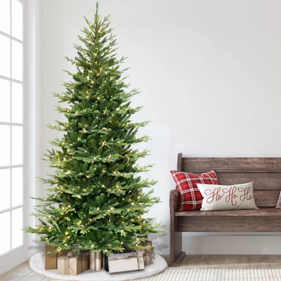 Best Sale The Holiday Aisle 90" H Slender Green Pvc & Pe Blend Fir Christmas Tree With 500 Lights
