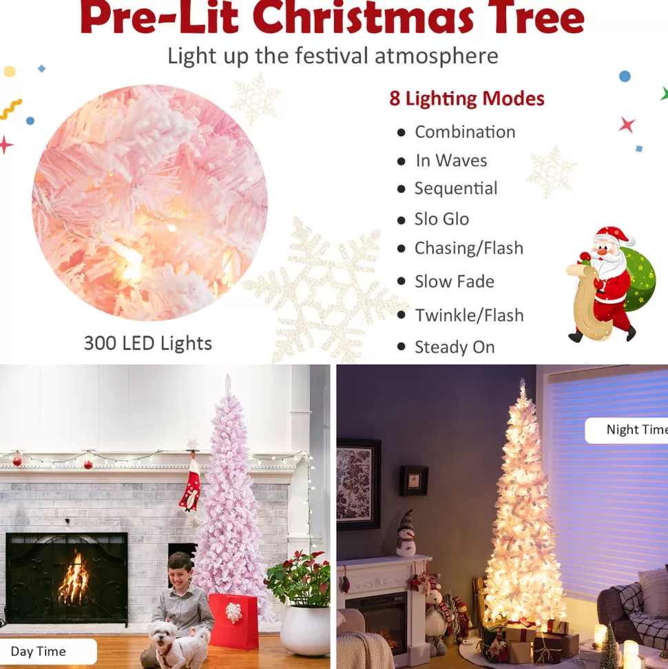 Clearance The Holiday Aisle 90'' H White Artificial Hinged Christmas Tree With 450 Lights