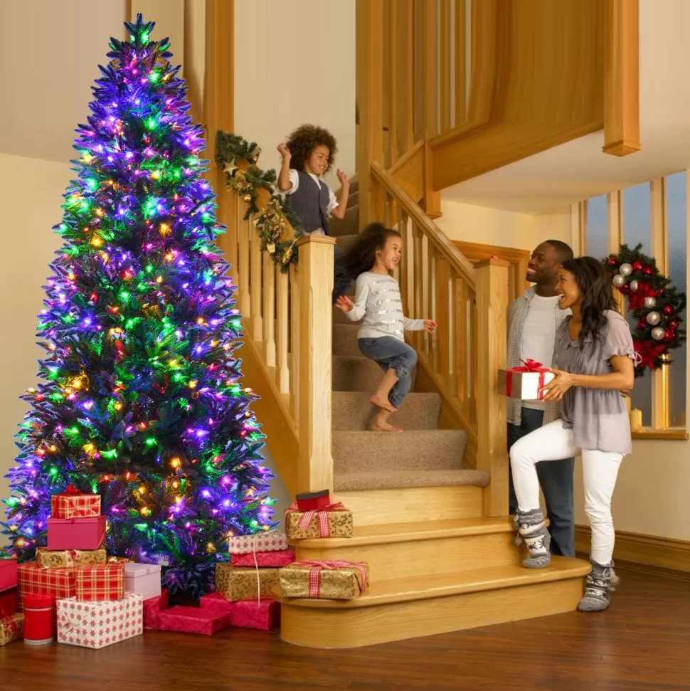 New The Holiday Aisle 96'' H Green Realistic Pine Cashmere Christmas Tree With 600 Led Color Changing/Combination Lights
