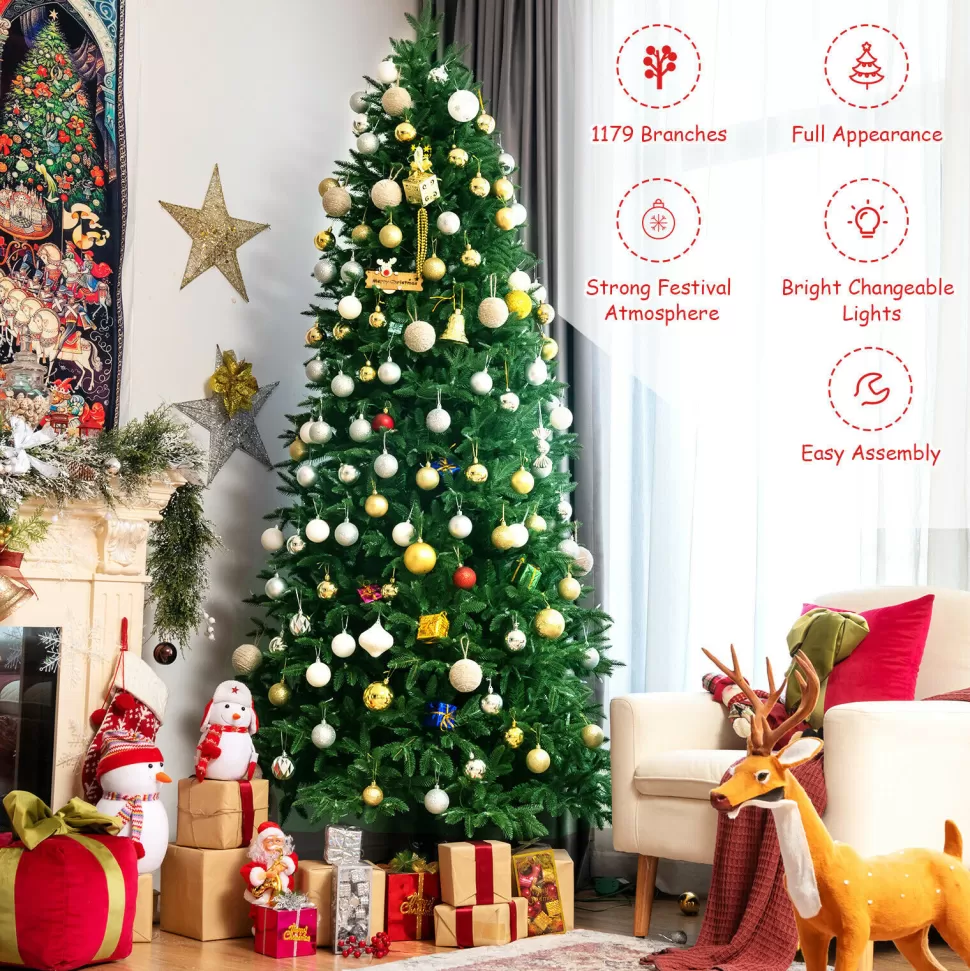 New The Holiday Aisle 96'' H Green Realistic Pine Cashmere Christmas Tree With 600 Led Color Changing/Combination Lights