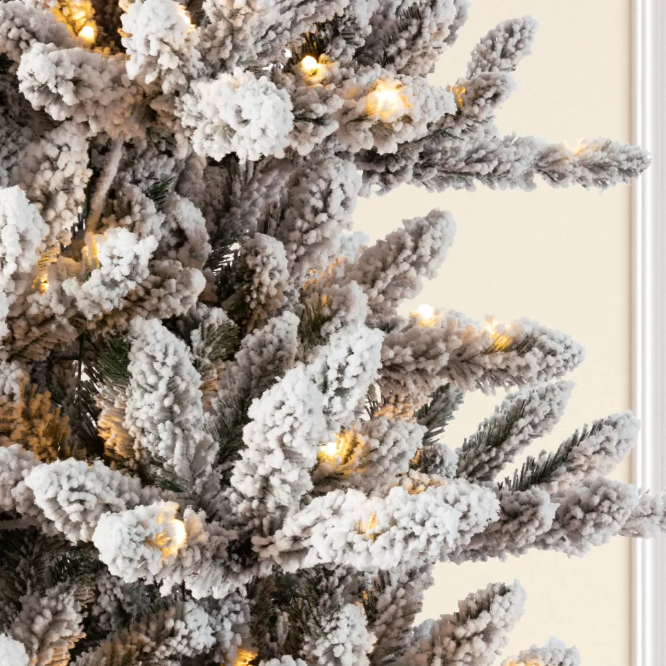 Online The Twillery Co. 9Ft Flocked Fir Artificial Christmas Tree With 650 Warm White Lights