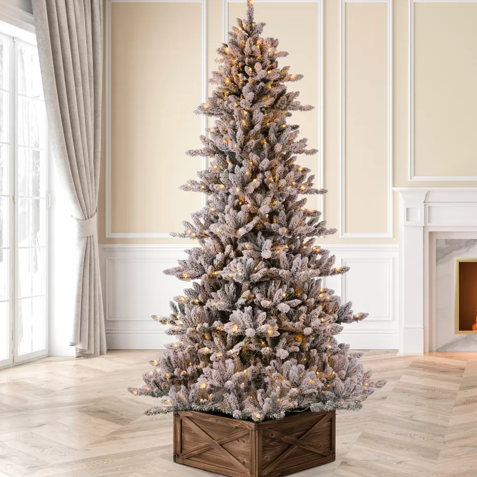 Online The Twillery Co. 9Ft Flocked Fir Artificial Christmas Tree With 650 Warm White Lights
