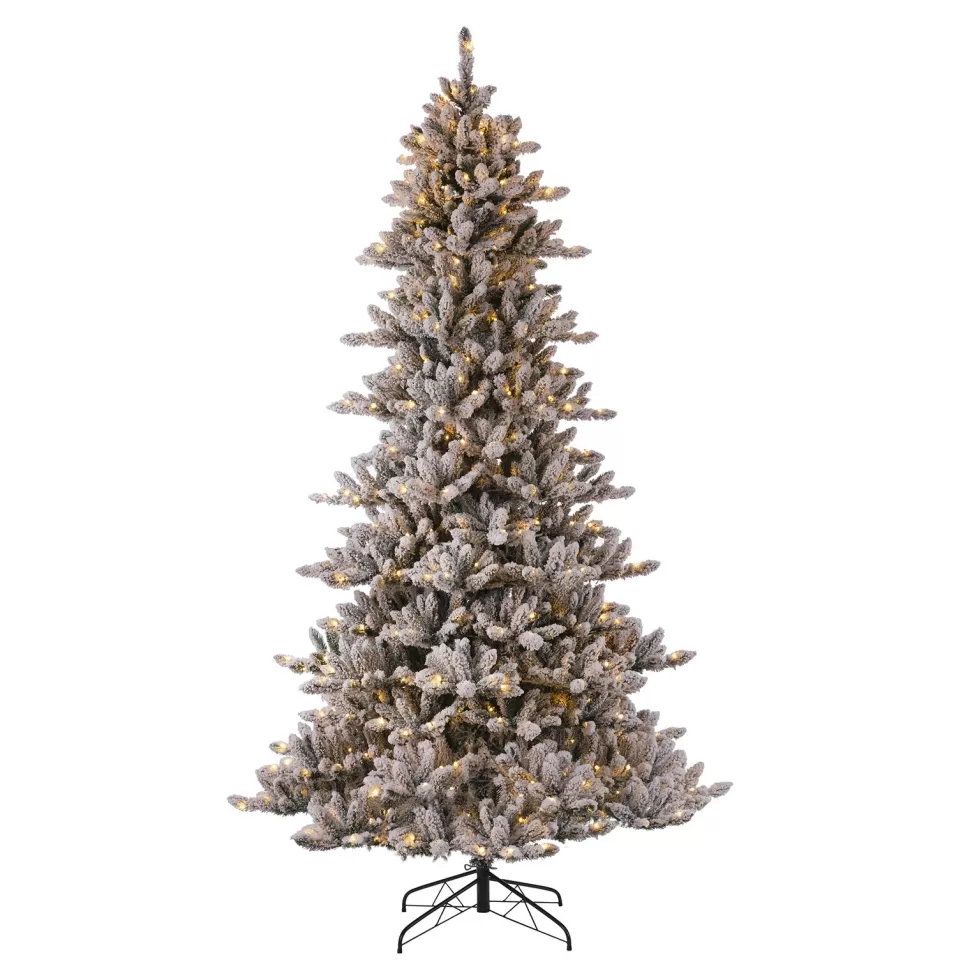 Online The Twillery Co. 9Ft Flocked Fir Artificial Christmas Tree With 650 Warm White Lights