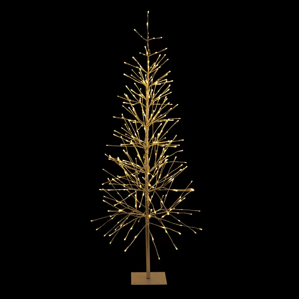 Outlet The Holiday Aisle Bevins 73" H Slender Matte Silver Realistic Artificial Foil Christmas Tree With 360 Led And Pinecones