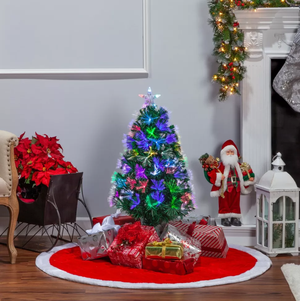 Cheap The Holiday Aisle Color Changing Fiber Green Fir Artificial Christmas Tree With Multi-Colored Lights