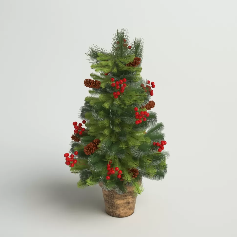 Online Three Posts Crestwood 2' H Green Artificial Spruce Christmas Tree With 35 Lights