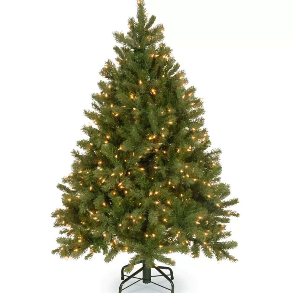 Shop The Holiday Aisle Downswept Douglas 4' 5" H Green Fir Artificial Christmas Tree With 300 Led Color Changing/Combination Lights