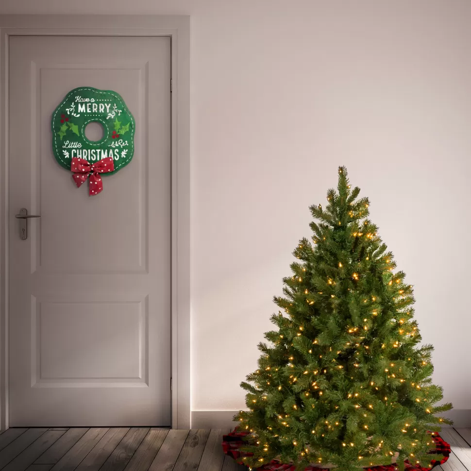 Shop The Holiday Aisle Downswept Douglas 4' 5" H Green Fir Artificial Christmas Tree With 300 Led Color Changing/Combination Lights