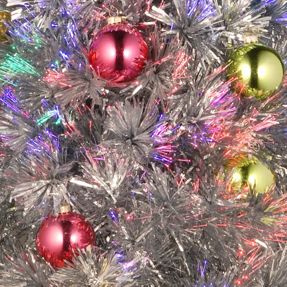 Sale The Holiday Aisle Fiber Optic 2.67' Silver Pine Artificial Christmas Tree With Multi-Color Lights
