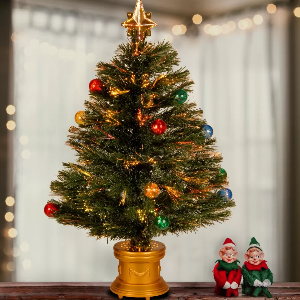Outlet Andover Mills Fiber Optic Green Artificial Fir Christmas Tree With Color Changing/Combination
