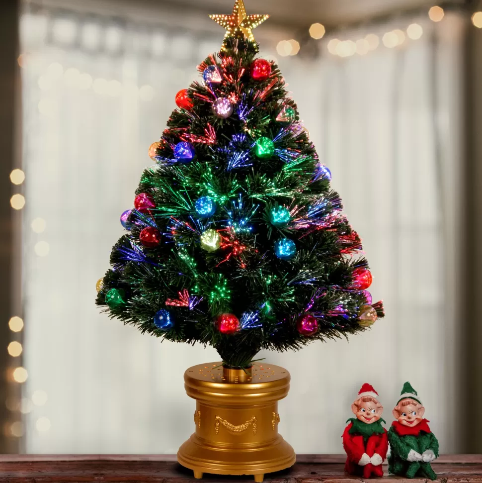 Outlet Andover Mills Fiber Optic Green Artificial Fir Christmas Tree With Color Changing/Combination