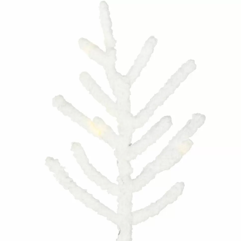 Shop The Holiday Aisle Flocked Kuna Pine 7.5' White Trees Artificial Chritmas Tree With 250 Led Clear/White Lights With Stand