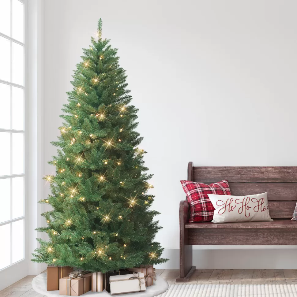 Clearance The Holiday Aisle Gerrita 7' H Green Pine Christmas Tree With 200 Lights