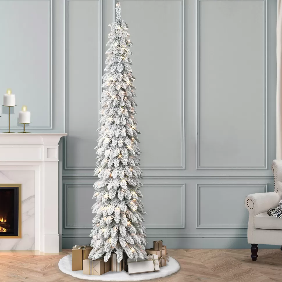 Best The Holiday Aisle Graciana 7' H Slender Green Pine Christmas Tree With 150 Lights