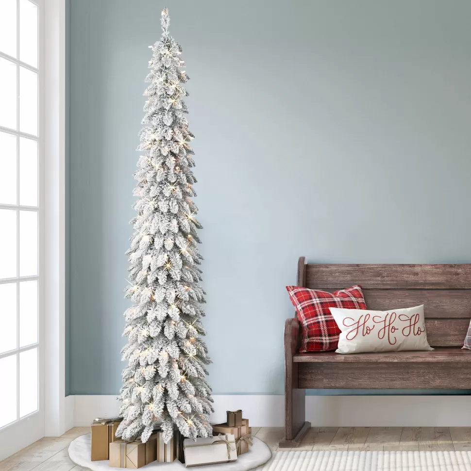 Best The Holiday Aisle Graciana 7' H Slender Green Pine Christmas Tree With 150 Lights