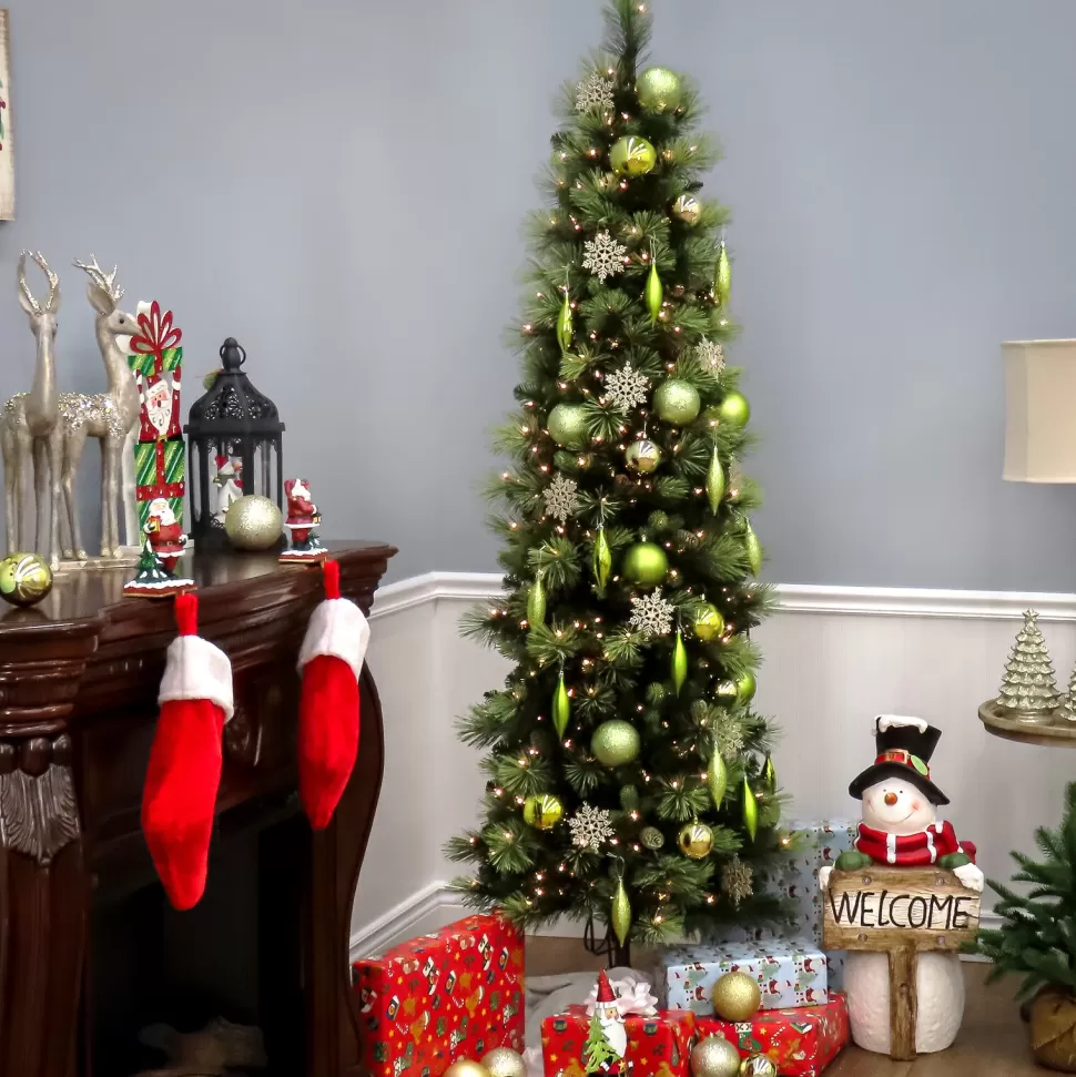 Online Steelside Green Artificial Christmas Tree With Clear/White Lights