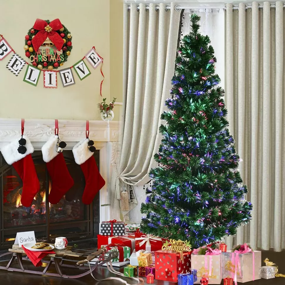 Best The Holiday Aisle Green Artificial Pine Christmas Tree With 12 Lights Changing/Combination