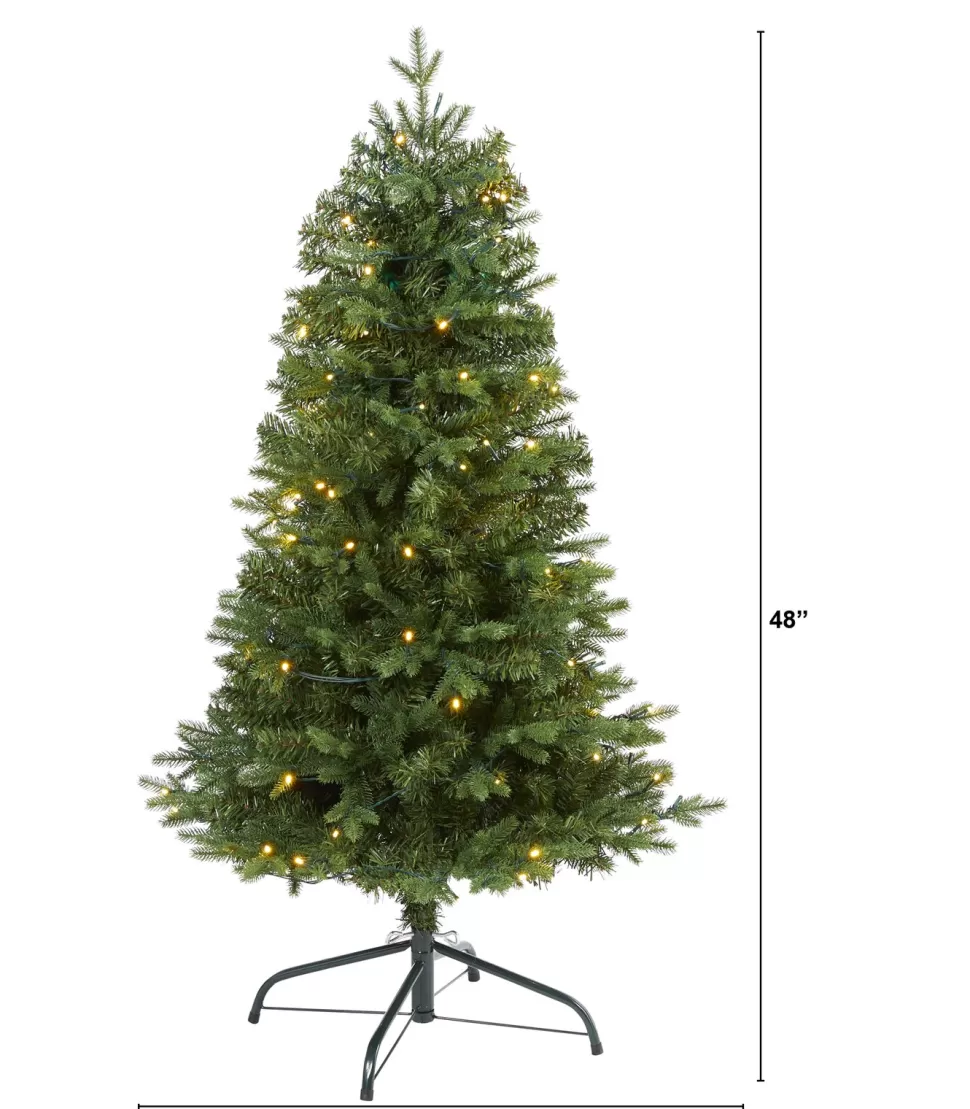 Best Sale The Holiday Aisle Green Artificial Realistic Fir Feather Christmas Tree With Led Steady/Constant Lights