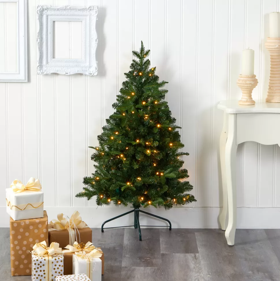 Best Sale The Holiday Aisle Green Fir Artificial Christmas Tree With Clear Lights