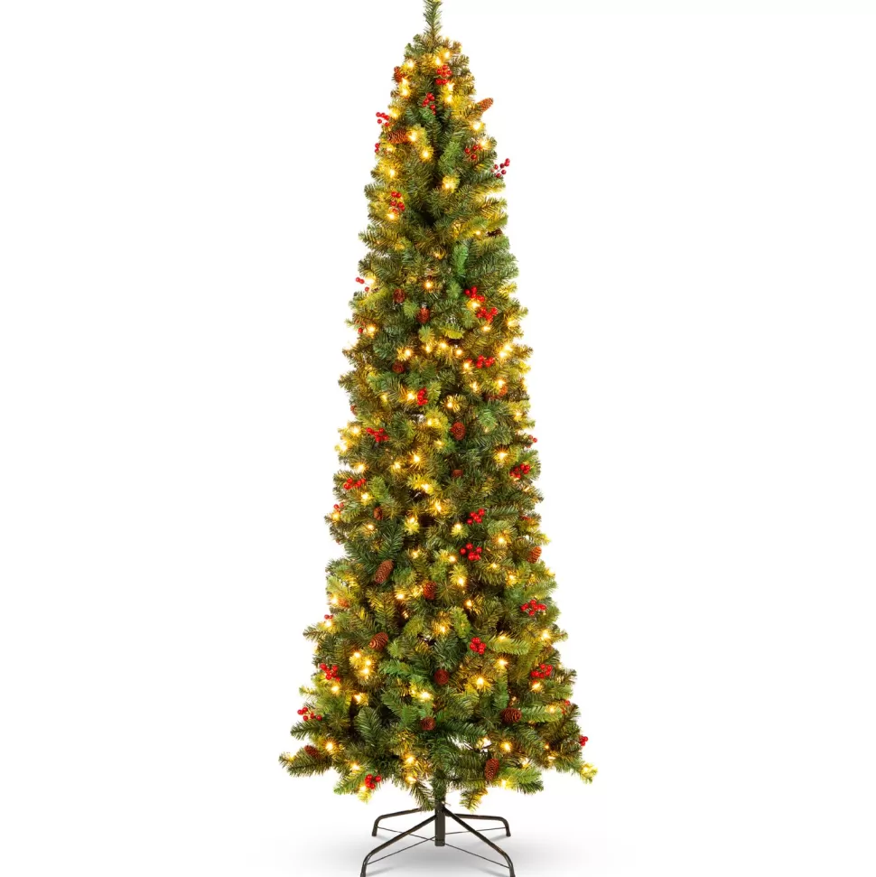 Store The Holiday Aisle Green Pine Artificial Christmas Tree With Clear/White Lights