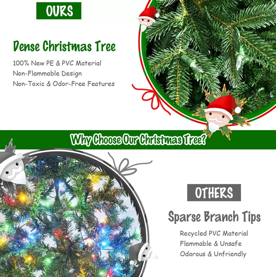 Discount The Holiday Aisle Green Realistic Artificial Cashmere Christmas Tree With Led Lights