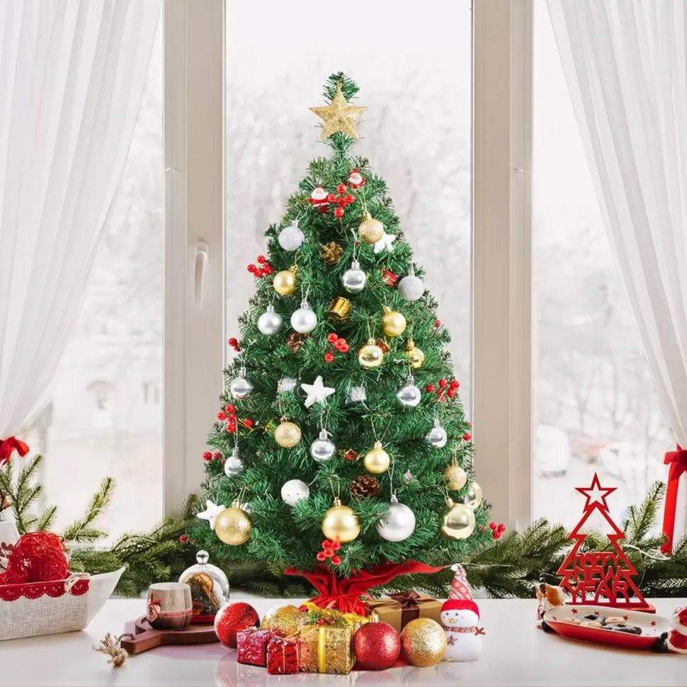 Discount The Holiday Aisle Green Realistic Spruce Cashmere Christmas Tree With Led Twinkling Lights And Berries