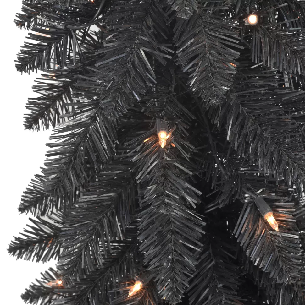Store The Holiday Aisle Hailynn 4' H Slender Black Pine Christmas Tree With 50 Lights