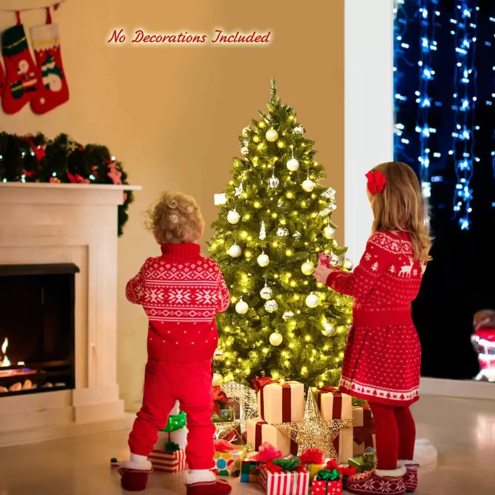 Store The Holiday Aisle Hinged 5' Green Fir Artificial Christmas Tree With 450 Clear And White Lights