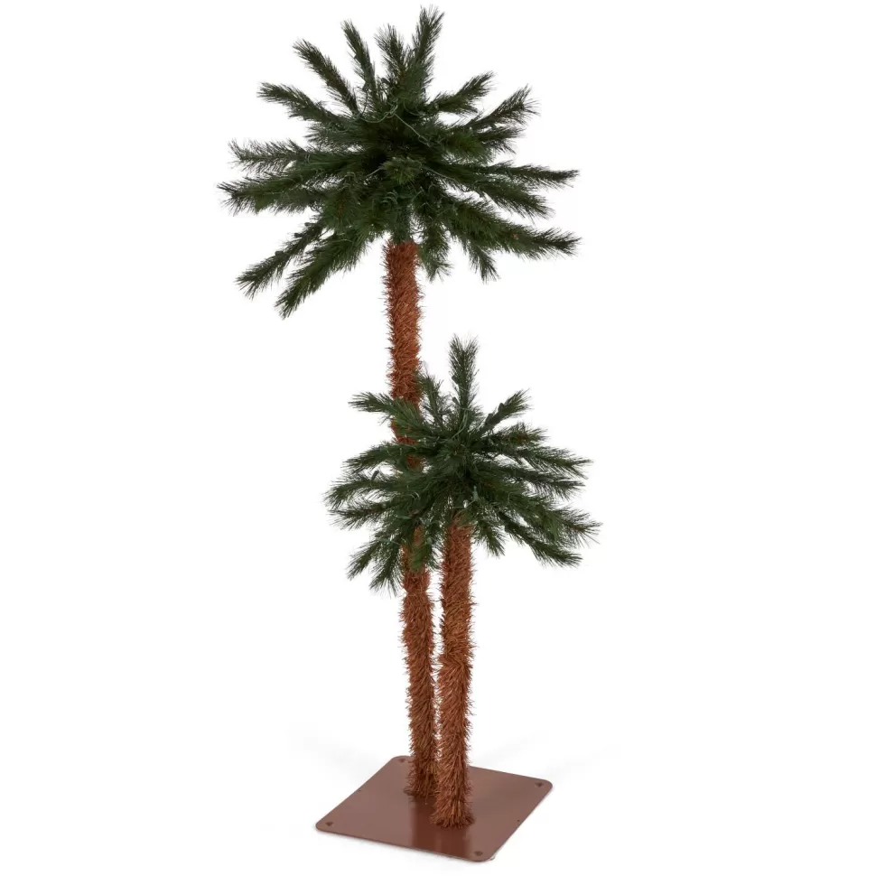 Hot The Holiday Aisle Home Heritage 5' And 3' Prelit Artificial Double Christmas Palm Trees 150 Lights