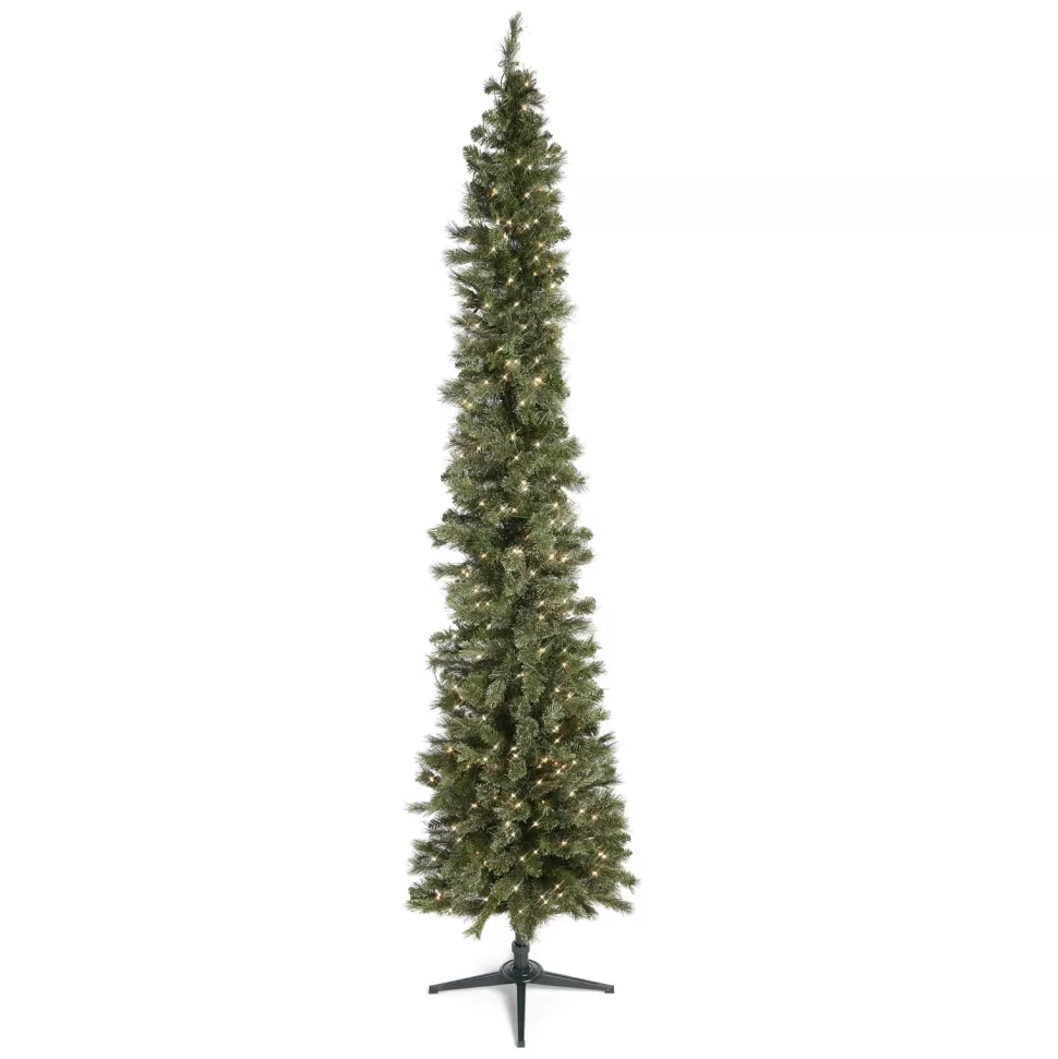 Best The Holiday Aisle Home Heritage 9 Ft Pencil Pine Prelit Artificial Christmas Tree 500 Clear Lights