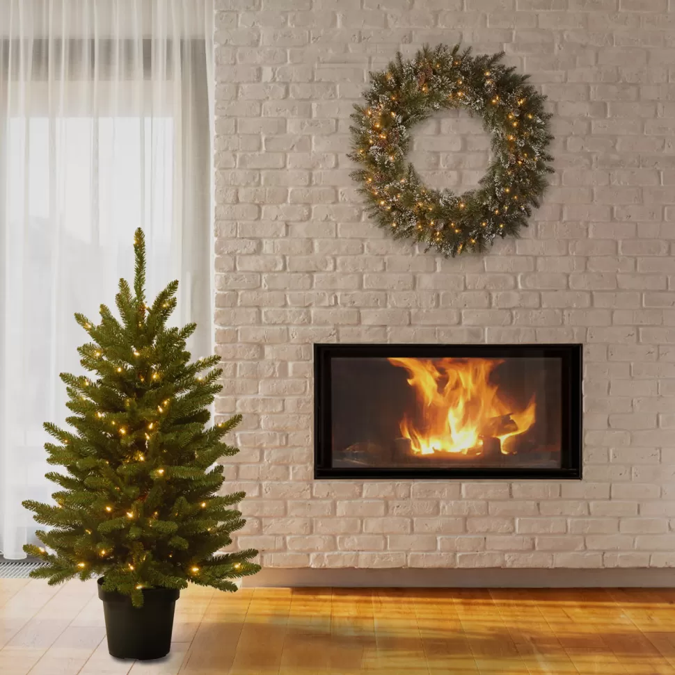 Discount The Holiday Aisle Kensington 4' Green Fir Artificial Christmas Tree With 100 Clear/White Lights