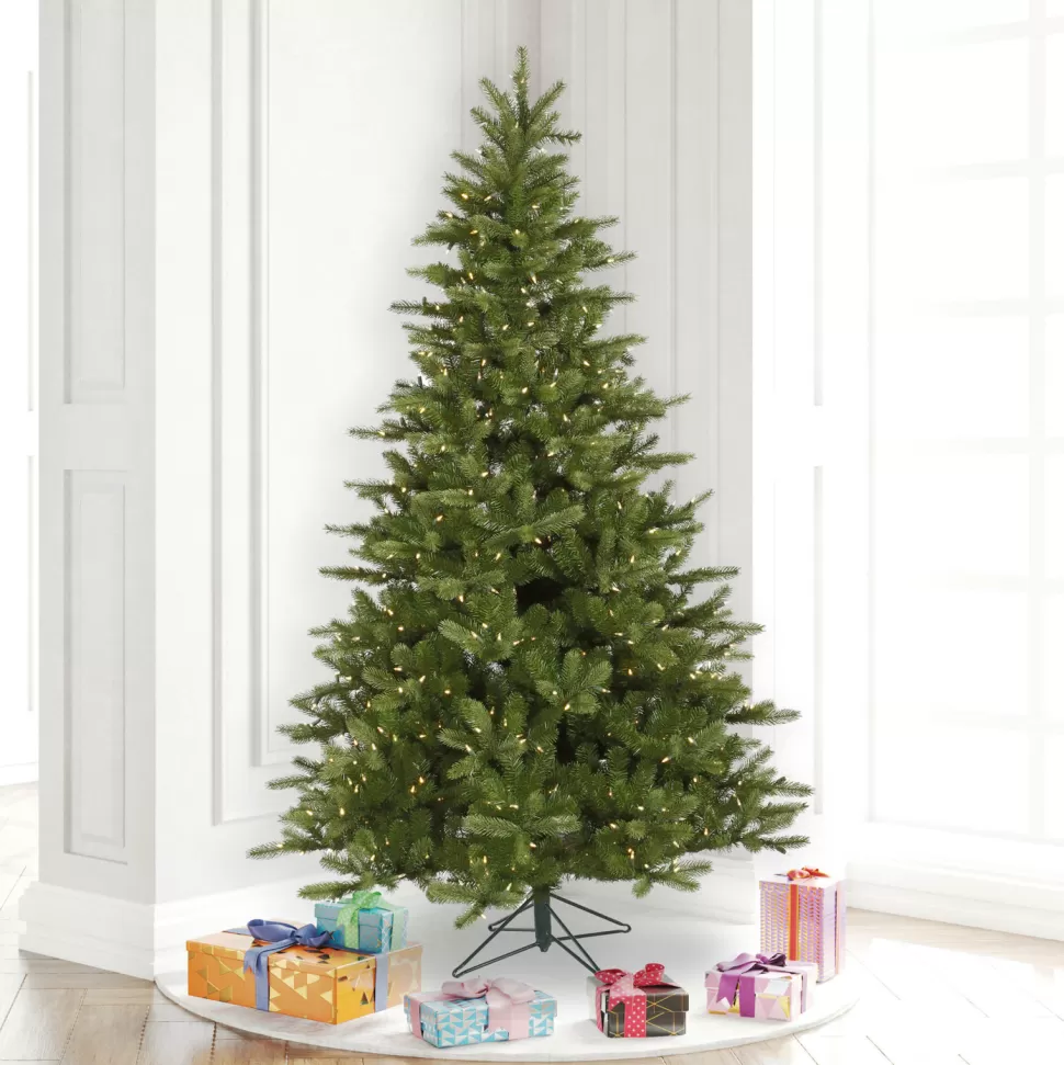 Sale The Holiday Aisle King 5.5' Green Spruce Trees Artificial Christmas Tree With 250 Led Clear/White Lights