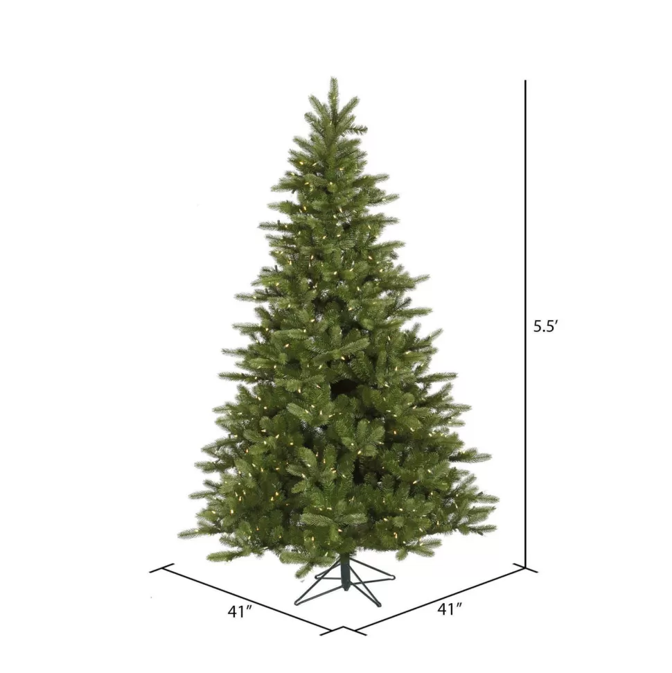 Sale The Holiday Aisle King 5.5' Green Spruce Trees Artificial Christmas Tree With 250 Led Clear/White Lights