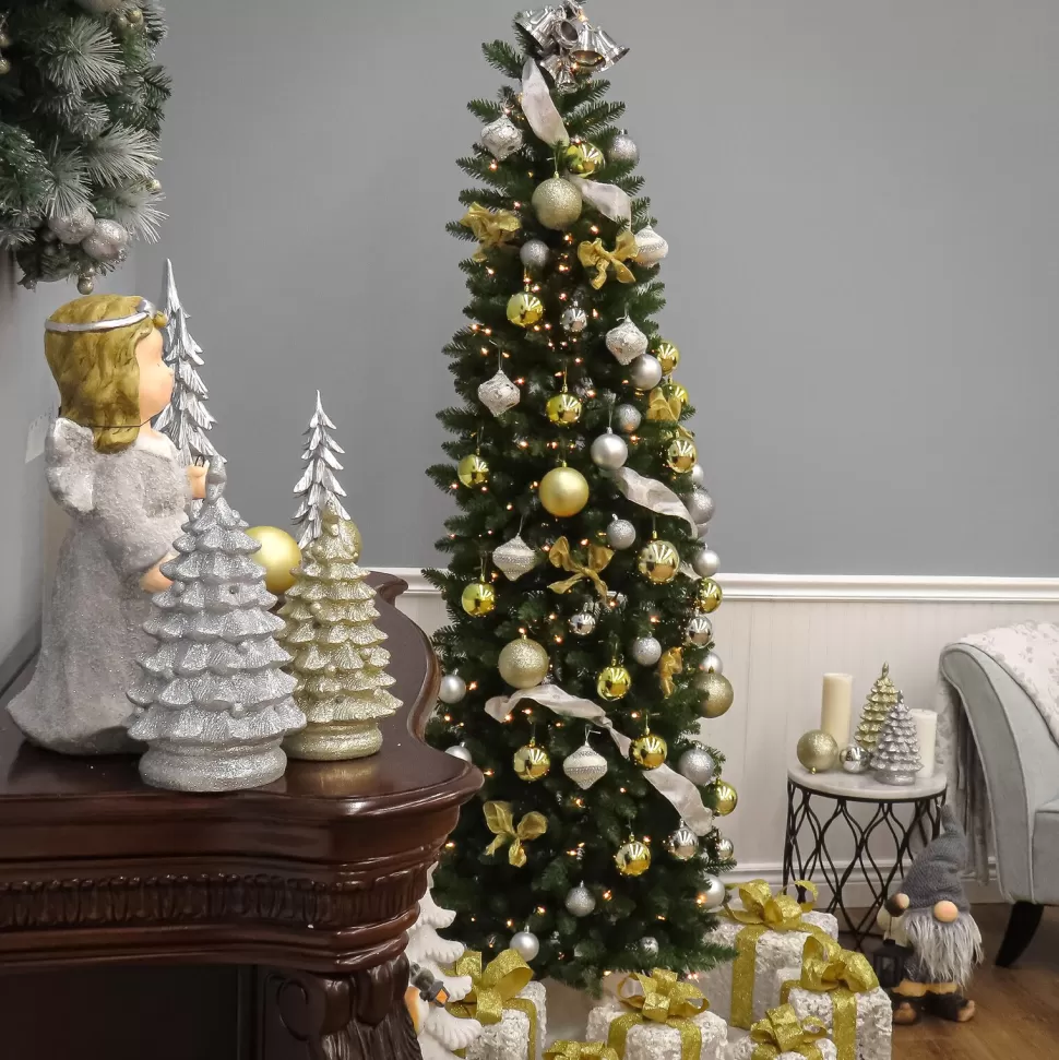 Cheap Darby Home Co Kingswood Fir 90'' Lighted Artificial Fir Christmas Tree - Stand Included