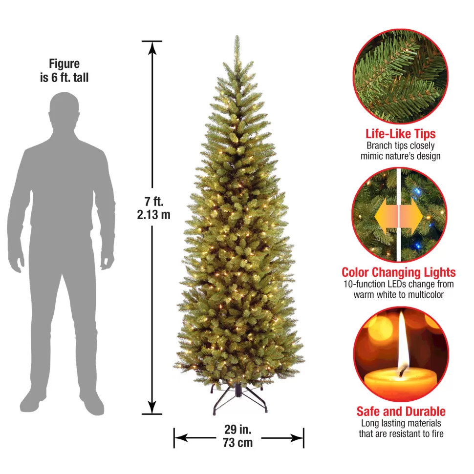Cheap Darby Home Co Kingswood Fir 90'' Lighted Artificial Fir Christmas Tree - Stand Included