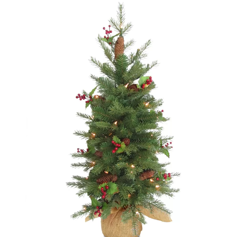 Sale The Holiday Aisle Nordic Spruce 3' Green Artificial Christmas Tree With 100 Clear/White Lights